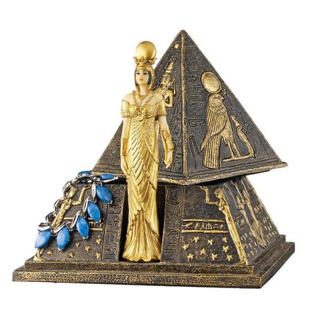 DESIGN TOSCANO Egyptian Goddess Isis Pyramid Treasure Box Sculpture WU74577